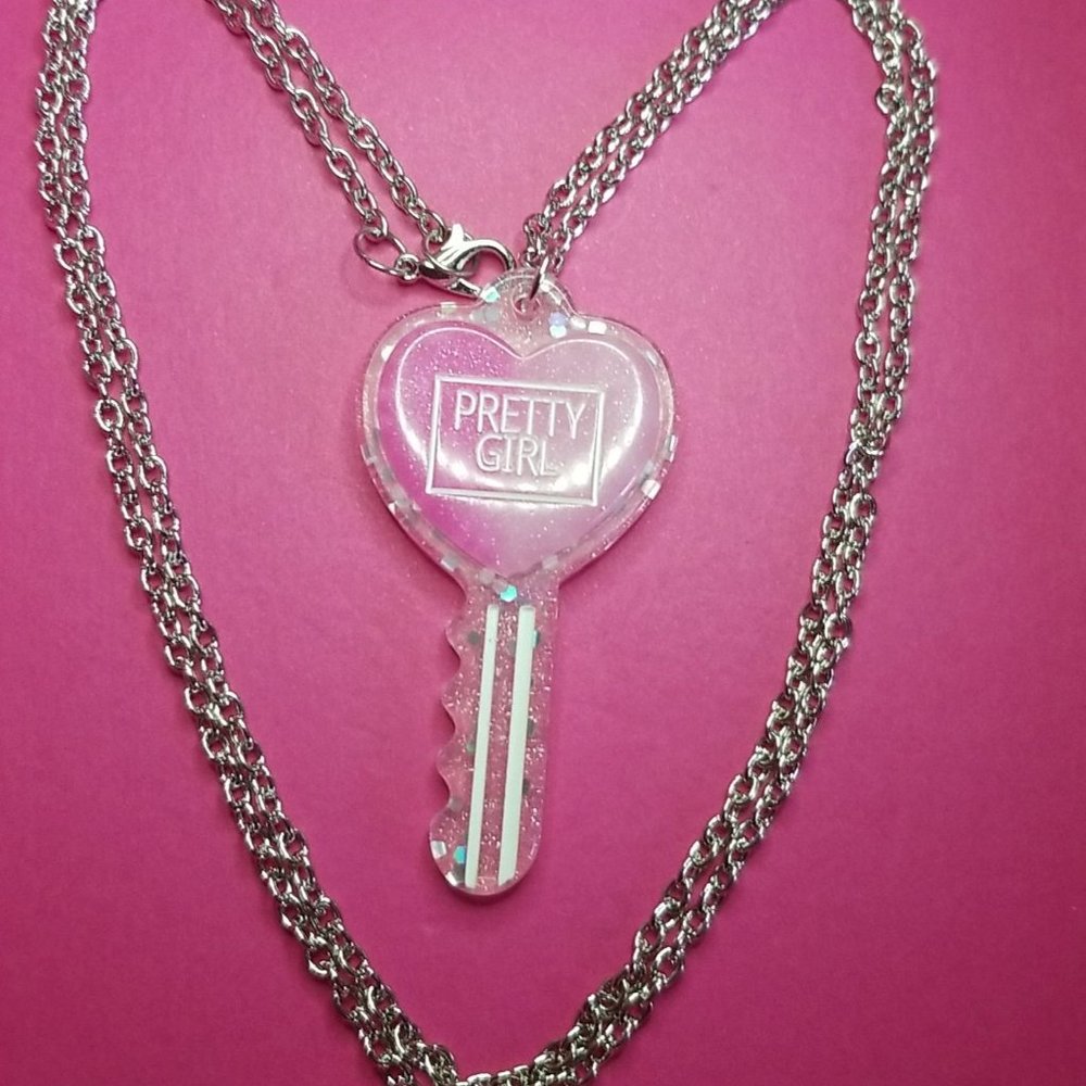 Acrylic Key Charm Necklace
